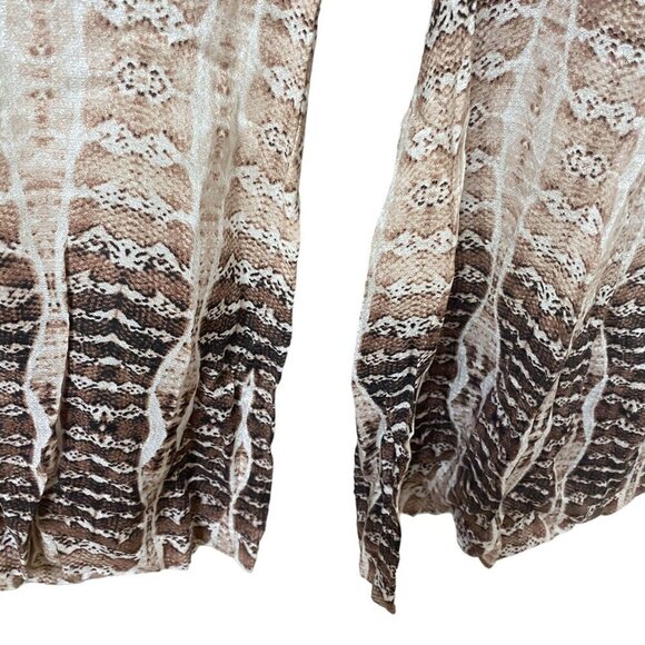 Haute Hippie Wide Leg Pants XS Sheer Snakeprint Beige Elastic Waist NWOT - Picture 6 of 8